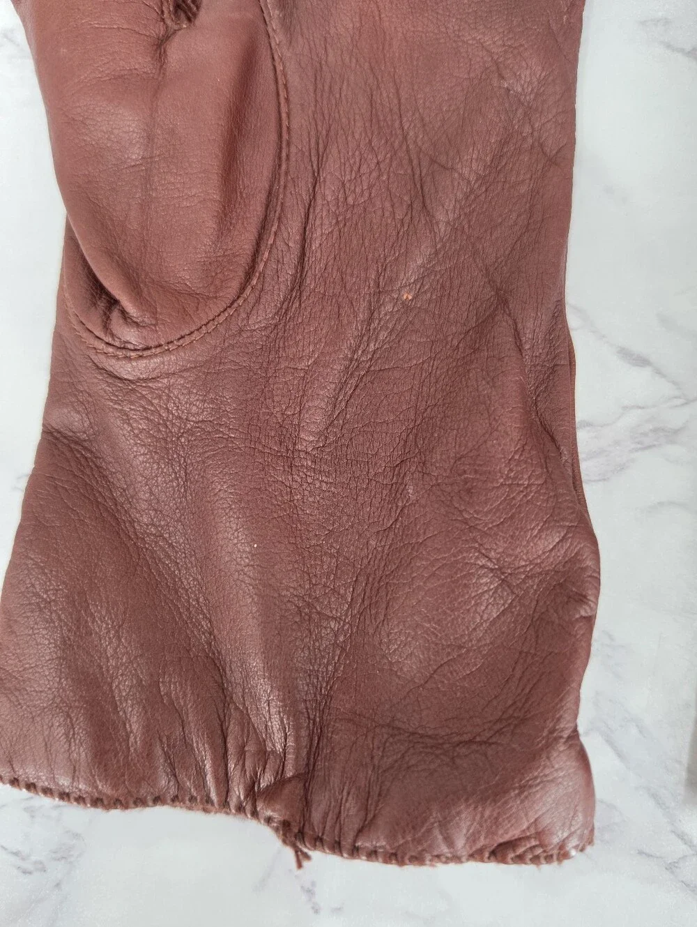 Preston & York Brown Leather Driving Gloves with Cashmere Lining